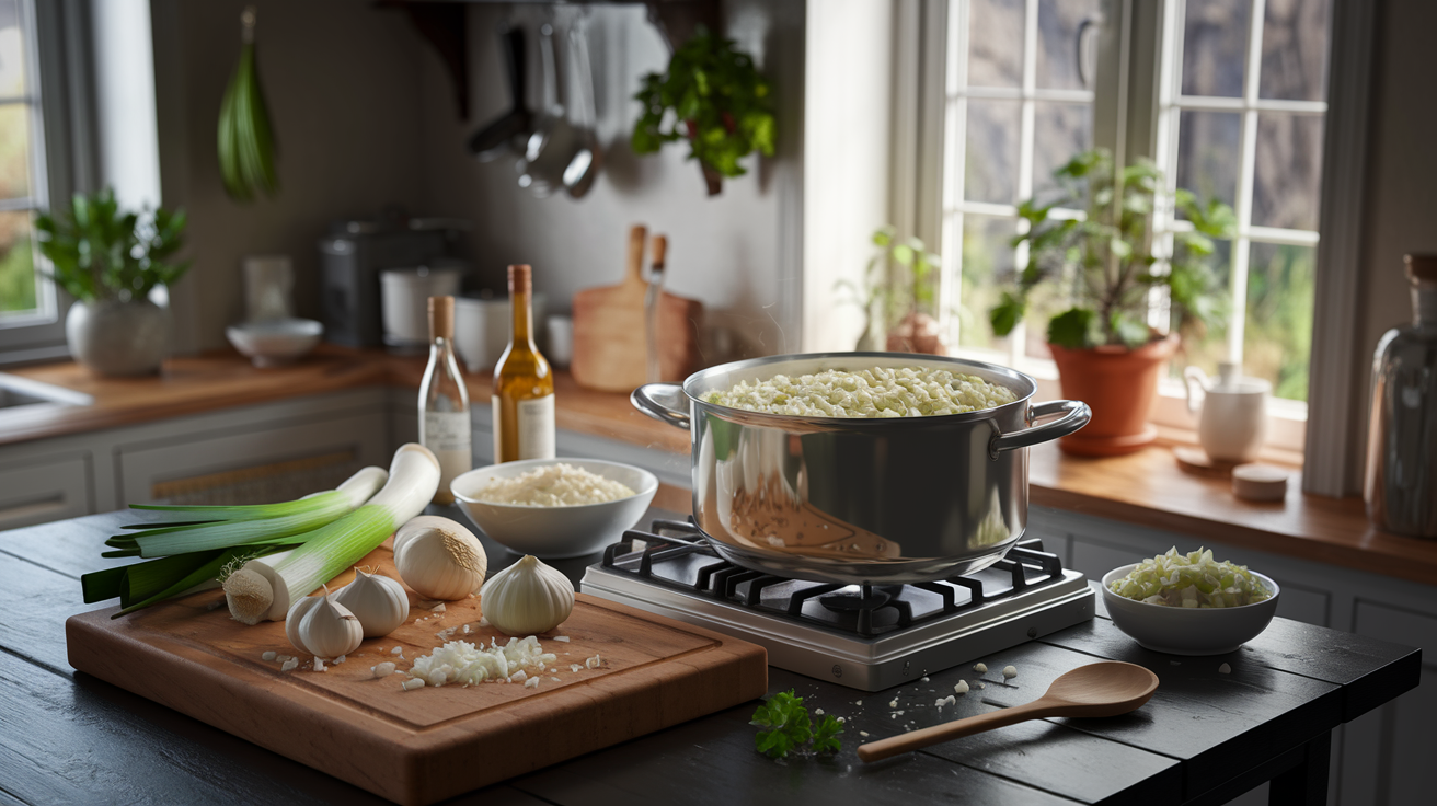 discover the art of cooking leek risotto with our comprehensive step-by-step guide. learn tips and techniques for creating a creamy, flavorful dish that's perfect for any occasion, whether you're a novice or a seasoned chef.