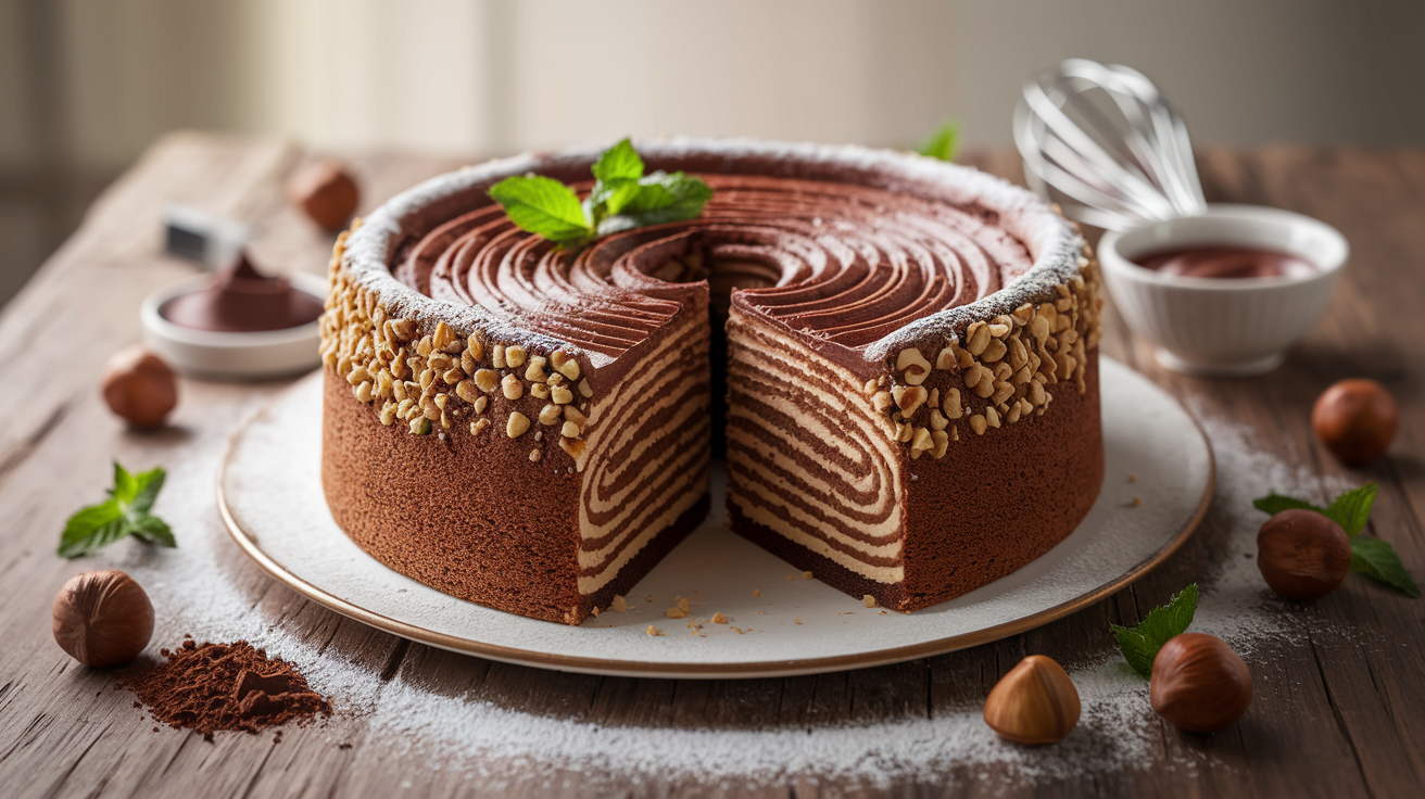 How to make a delicious chocolate-hazelnut roulé cake