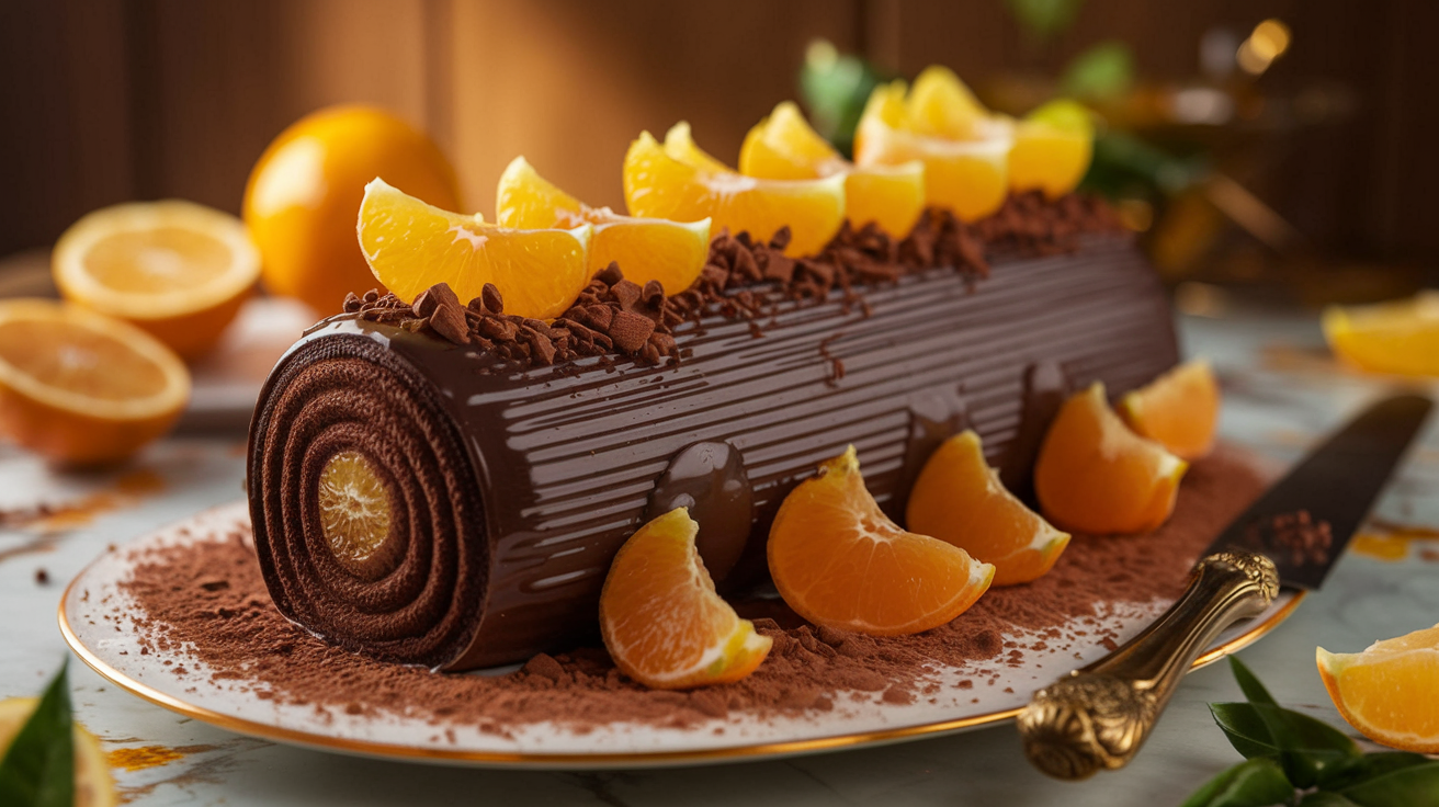 Indulge in the Delight: Chocolate-Mandarin Log Recipe