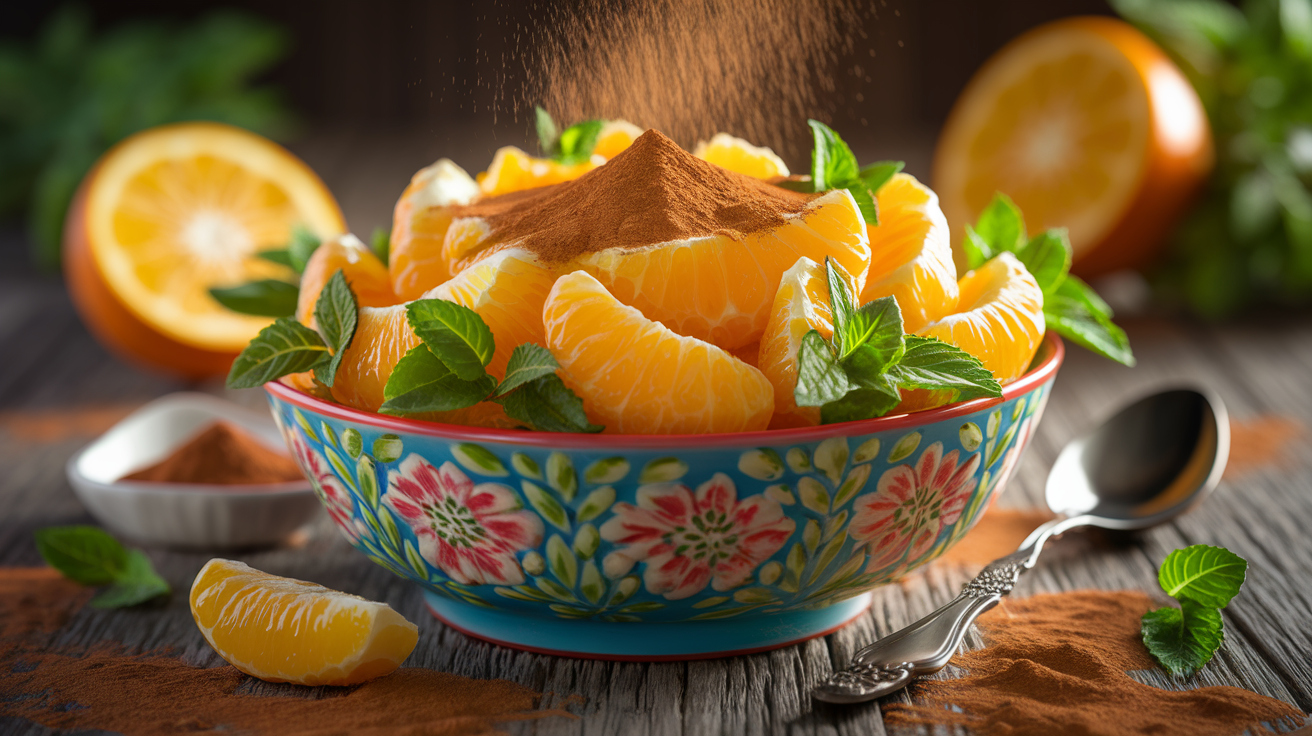 discover a delightful recipe for a refreshing orange salad with cinnamon. this vibrant dish combines the zesty flavor of oranges with a hint of warm spice, perfect for a light dessert or a unique side dish. enjoy a burst of freshness in every bite!