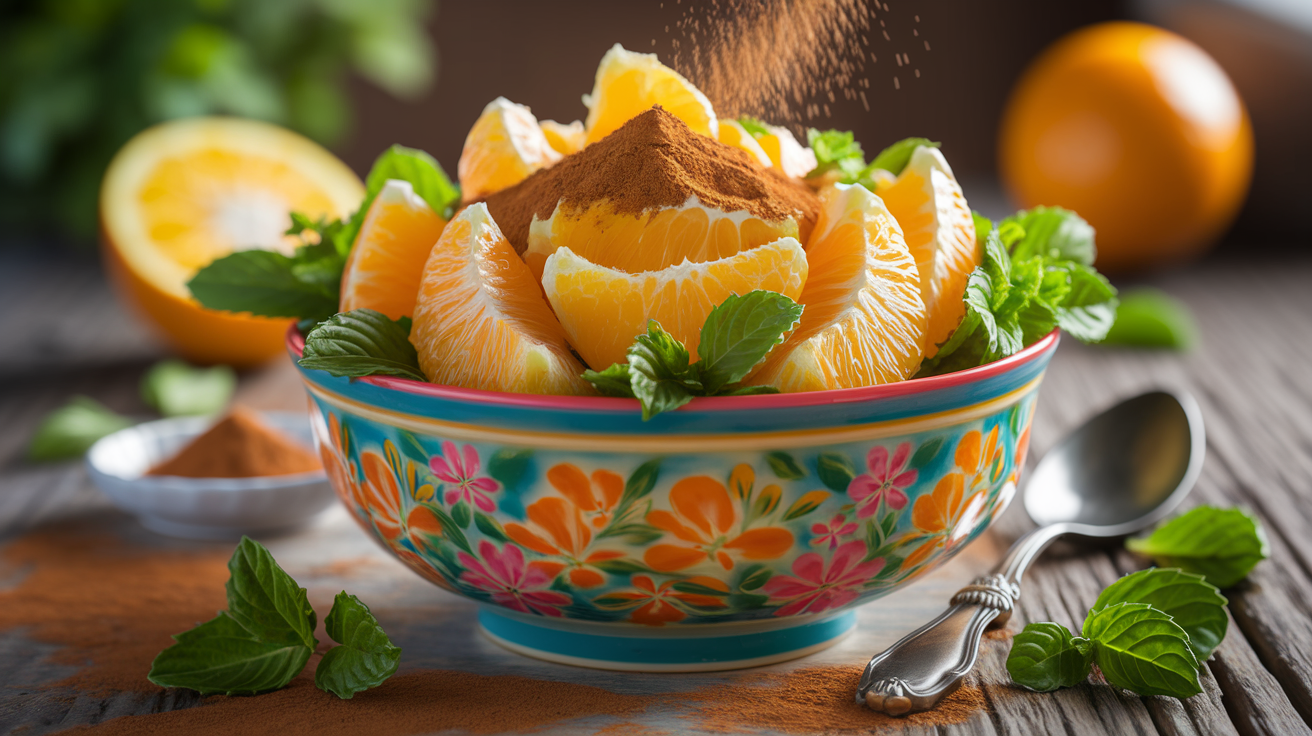 explore the vibrant flavors of our refreshing orange salad with cinnamon. this delicious recipe combines zesty oranges with warm, aromatic spices for a perfect balance of taste and freshness. ideal for a light dessert or a healthy snack!